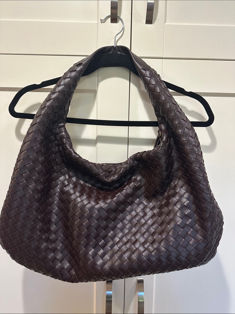 OAK + FORT Dark Brown Woven Shoulder Hobo Bag